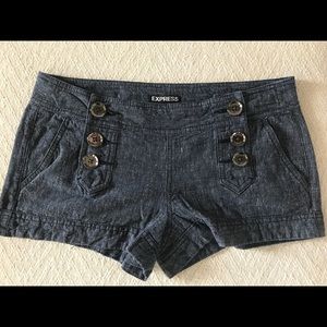 Express Navy/White Tweed Like Shorts